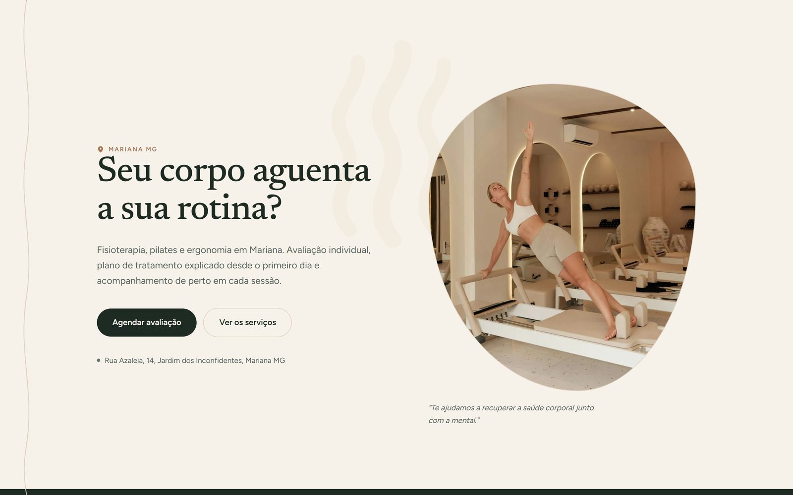 Página inicial do site de Clínica FisioPosturar